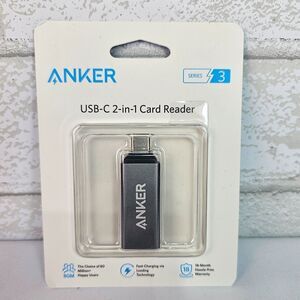 Anker USB-C 2-in-1 SD MicroSD Card Reader Adapter Series 3 Gray New